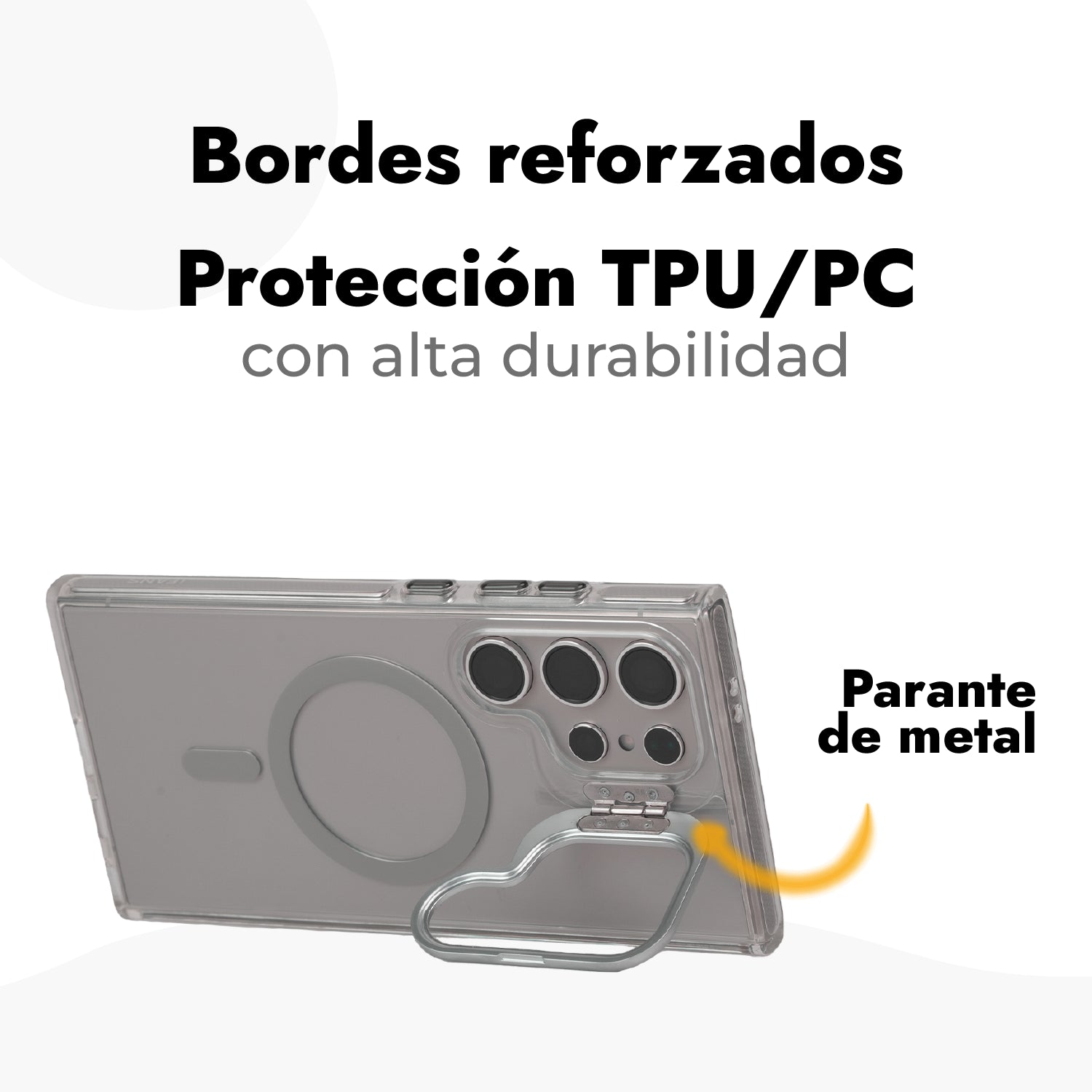 Tripack Case Stand + Vidrio Templado 9H + Protector de cámaras - Galaxy S24 Ultra
