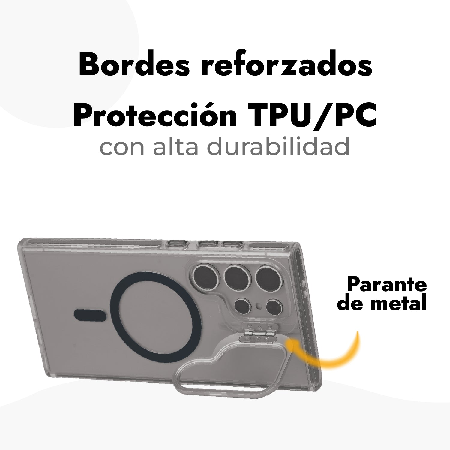 Tripack Case Stand + Vidrio Templado 9H + Protector de cámaras - Galaxy S24 Ultra