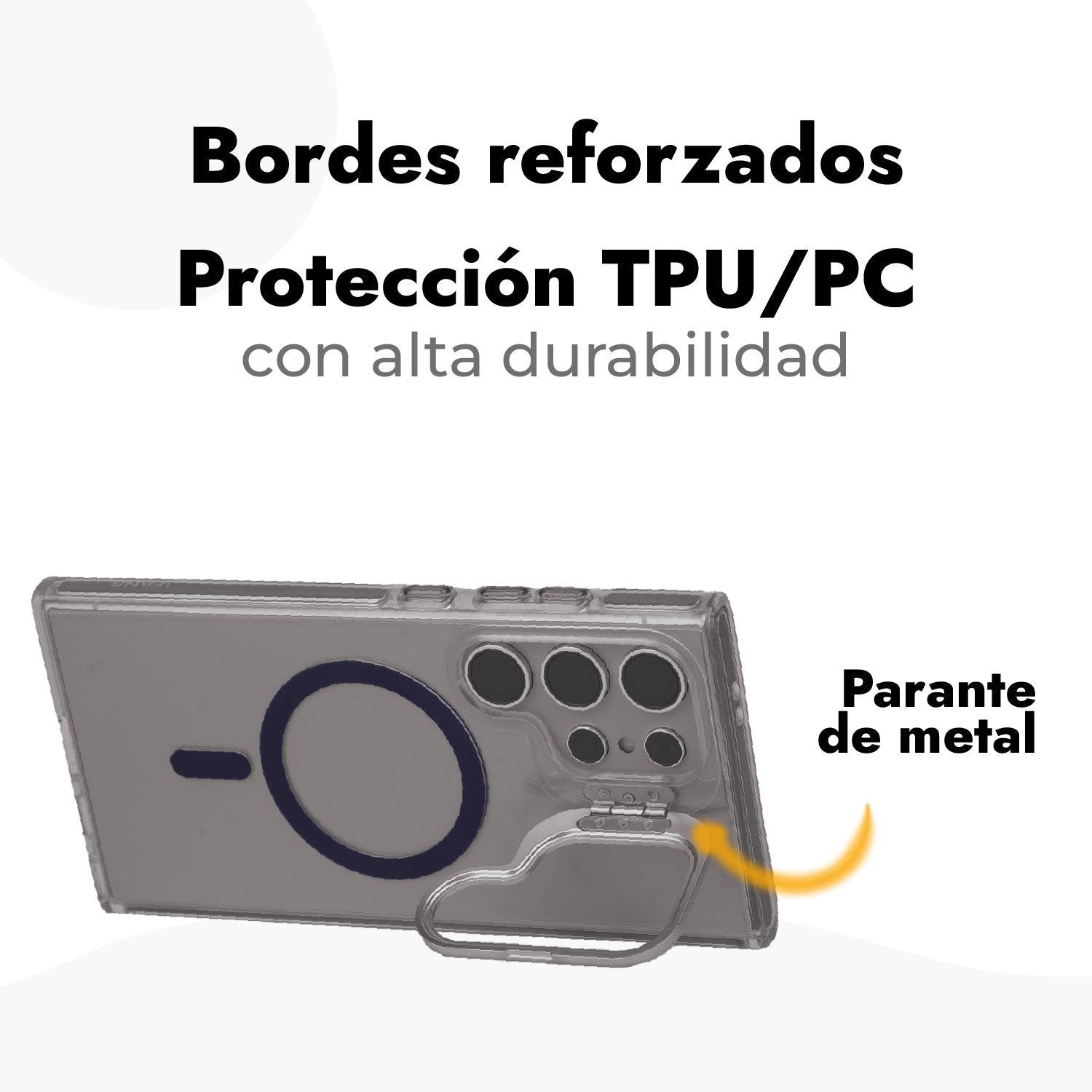 Tripack Case Stand + Vidrio Templado 9H + Protector de cámaras - Galaxy S24 Ultra