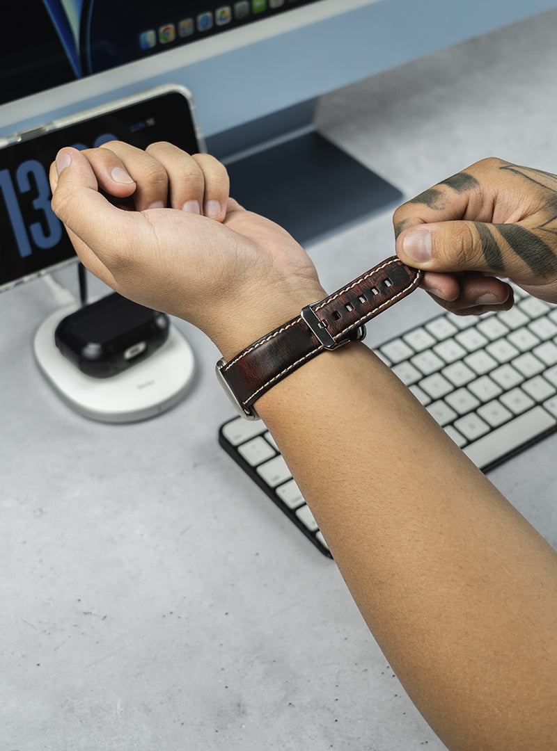 Correa De Cuero Genuino para Apple Watch - Moro