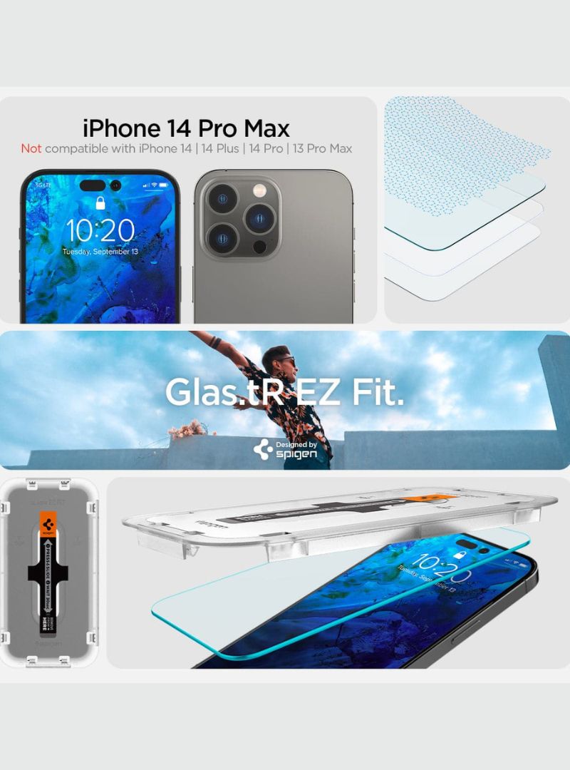 Spigen Protector de Pantalla EZ FIT GLAS.tR para iPhone 14 Pro Max Screen ( 2Pack )