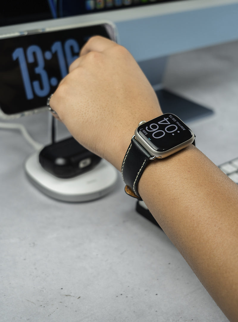 Correa De Cuero Genuino para Apple Watch - Verde Natural