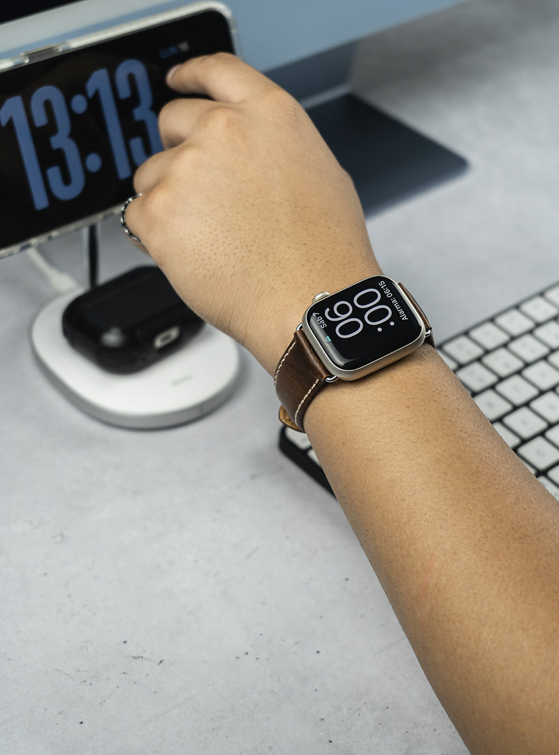 Correa De Cuero Genuino para Apple Watch - Marrón Caramelo