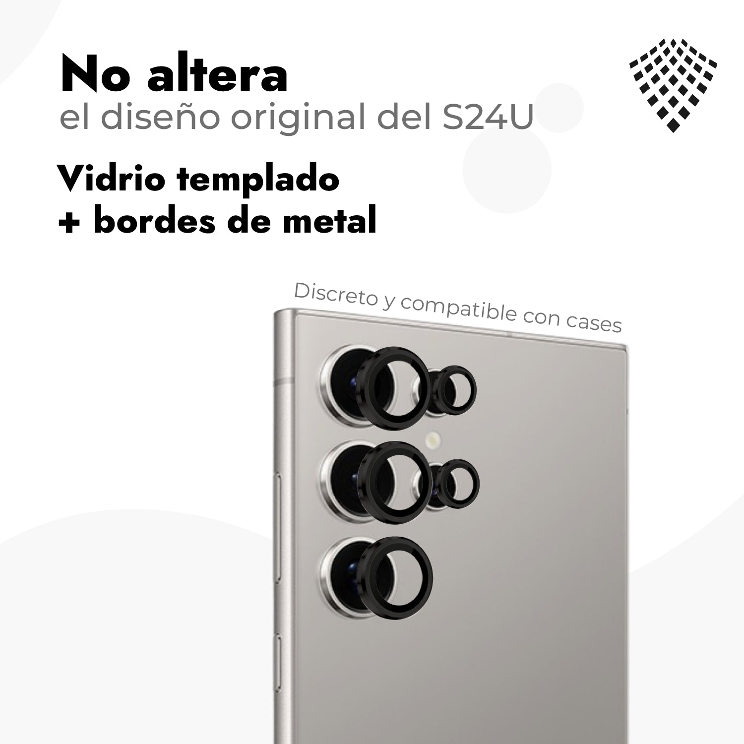 Tripack Case Stand + Vidrio Templado 9H + Protector de cámaras - Galaxy S24 Ultra