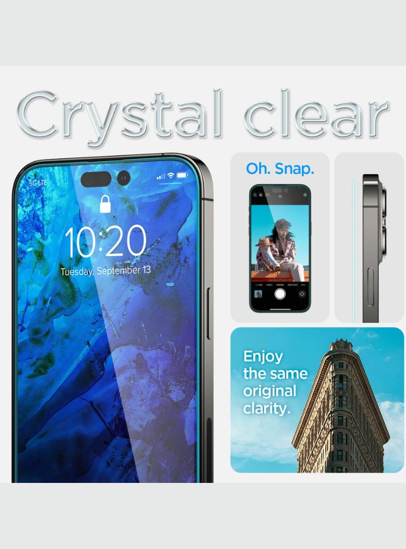 Protector de Pantalla Spigen EZ FIT GLAS.tR - iPhone 14 Pro Max ( 2Pack )