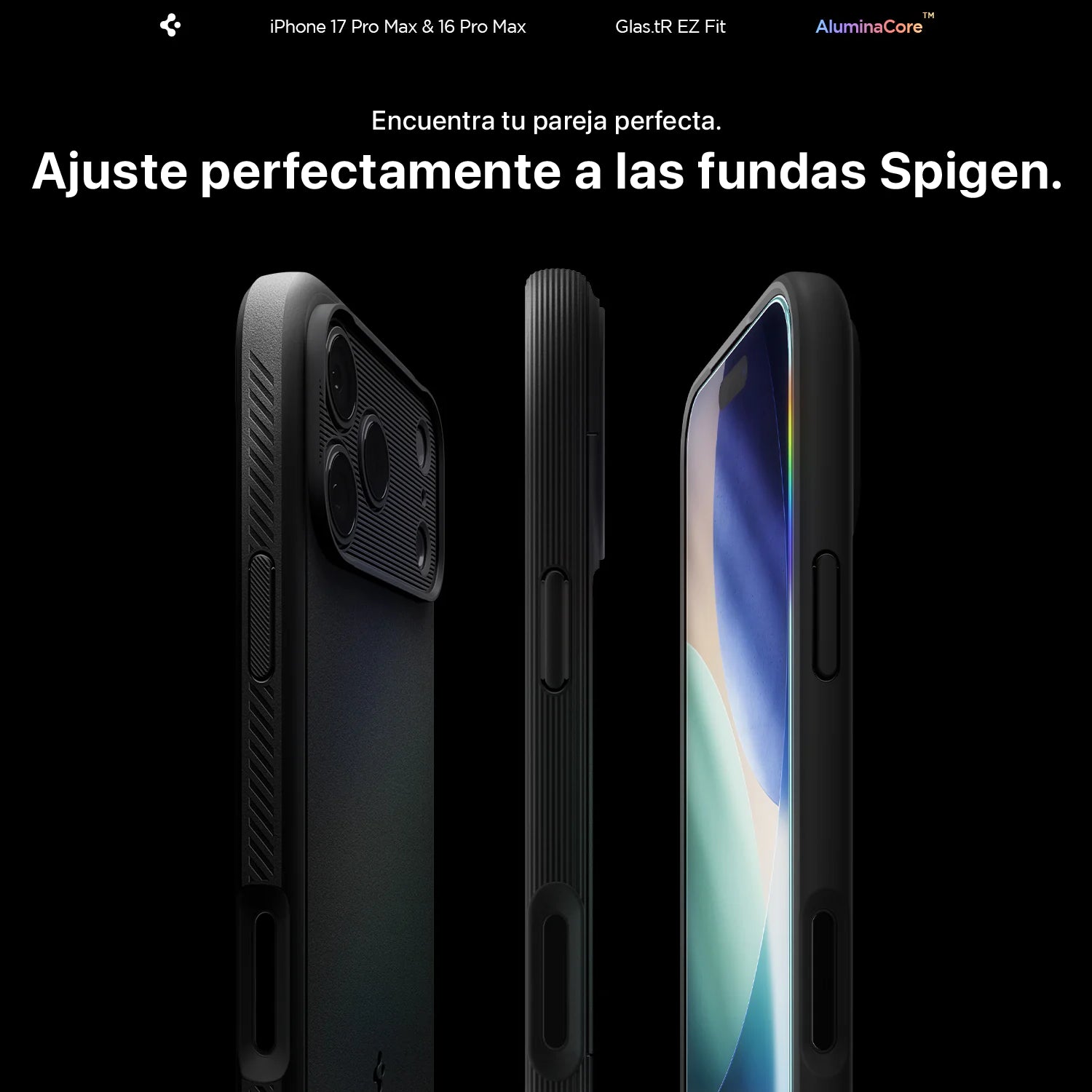 Protector de Pantalla Spigen EZ FIT GLAS.tR S.P. iPhone 17 Pro / 17 / 16 Pro (2 UND)