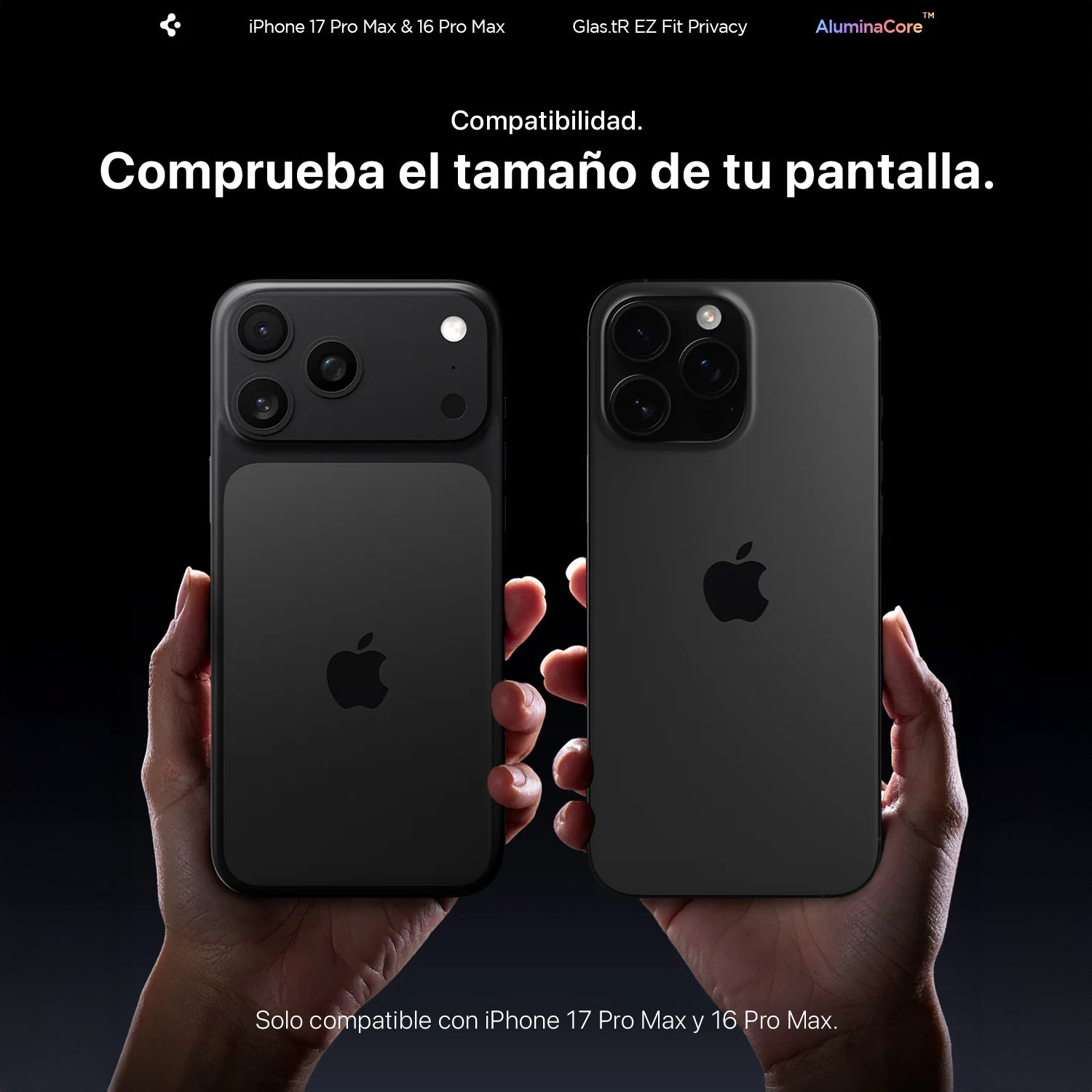 Protector de Pantalla Spigen EZ FIT GLAS.tR Privacy iPhone 17 Pro / 17 / 16 Pro (2 UND)