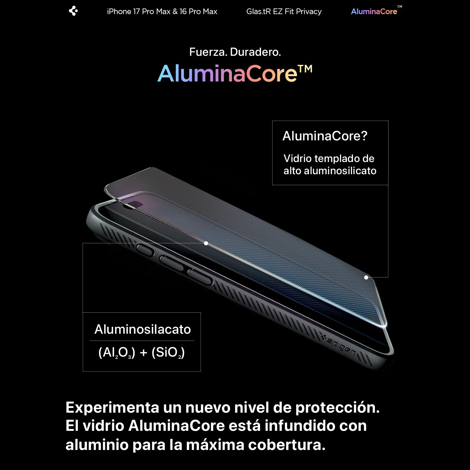 Protector de Pantalla Spigen EZ FIT GLAS.tR Privacy iPhone 17 Pro / 17 / 16 Pro (1 UND)