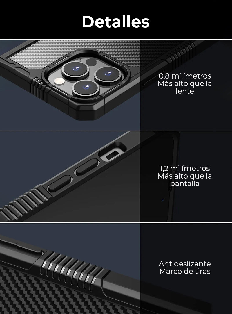 Case Antishock Carbono Transparente iPhone 14 Pro Max