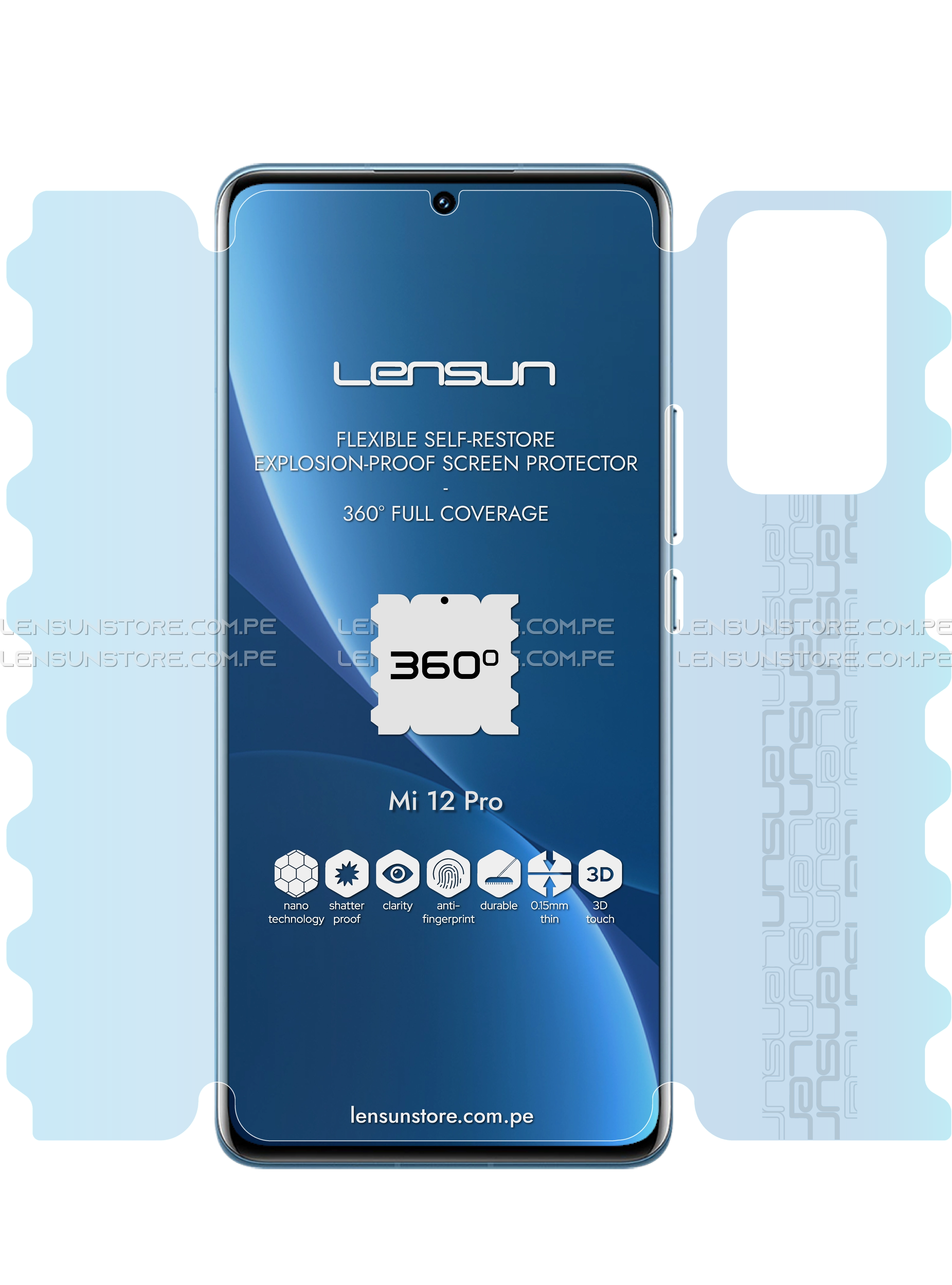 Lensun Protector 360° para Xiaomi Mi 12 Pro