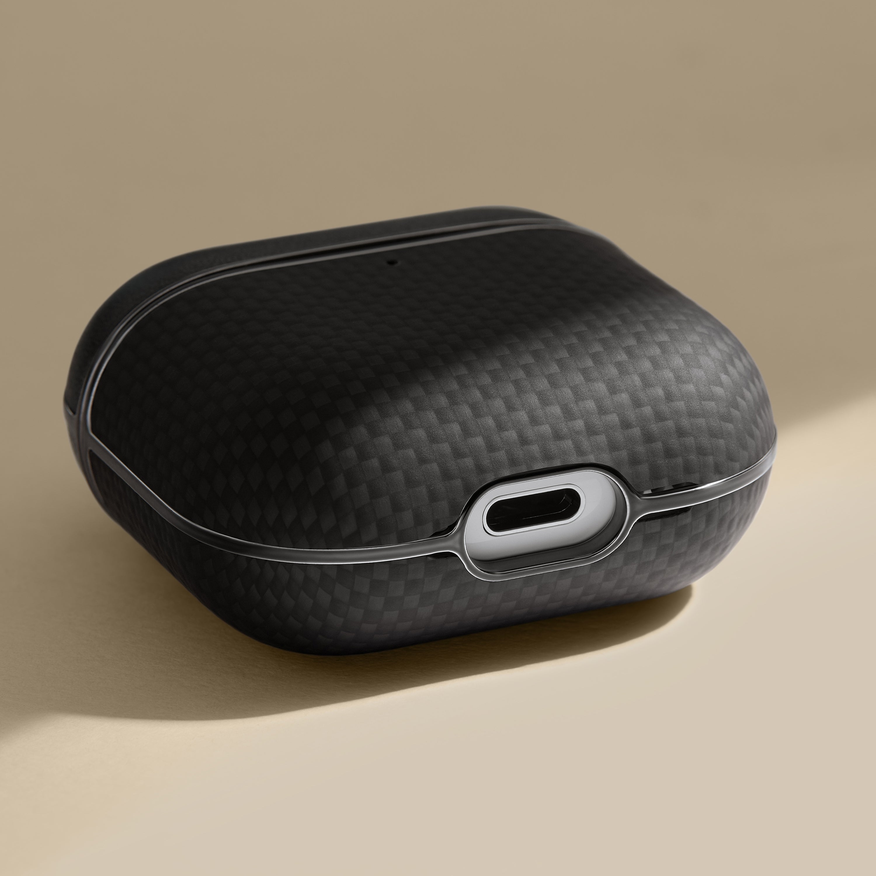 Case Pitaka Fibra Aramida Airpods Pro 3 - 1500D Black/Grey (Plain) ( Magsafe )