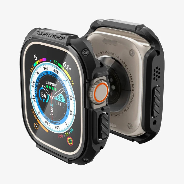 Case + Vidrio Spigen Tough Armor Apple Watch Ultra 49mm ( 2 en 1 )