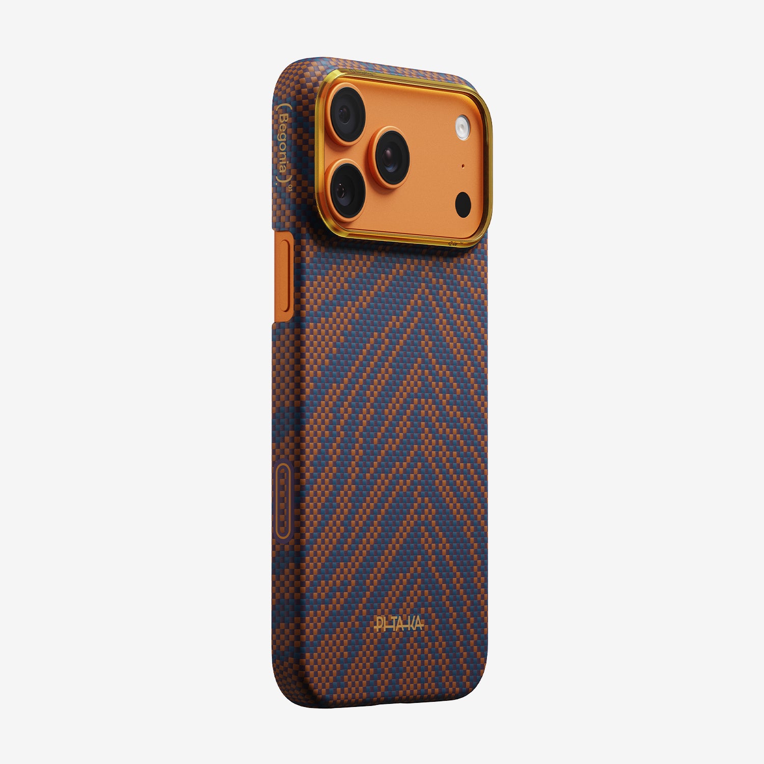 Case Pitaka Aramid Edge para iPhone 17 Pro - Burning Orange (PitaTap™)