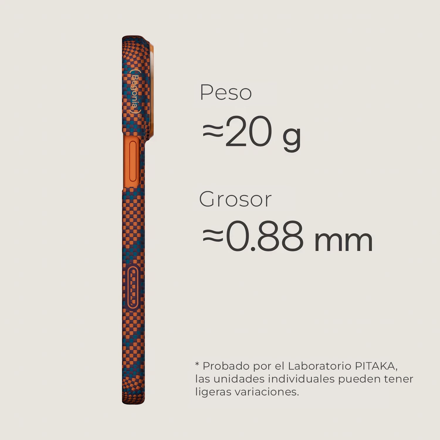 Case Pitaka Aramid Edge para iPhone 17 Pro Max - Burning Orange (PitaTap™)
