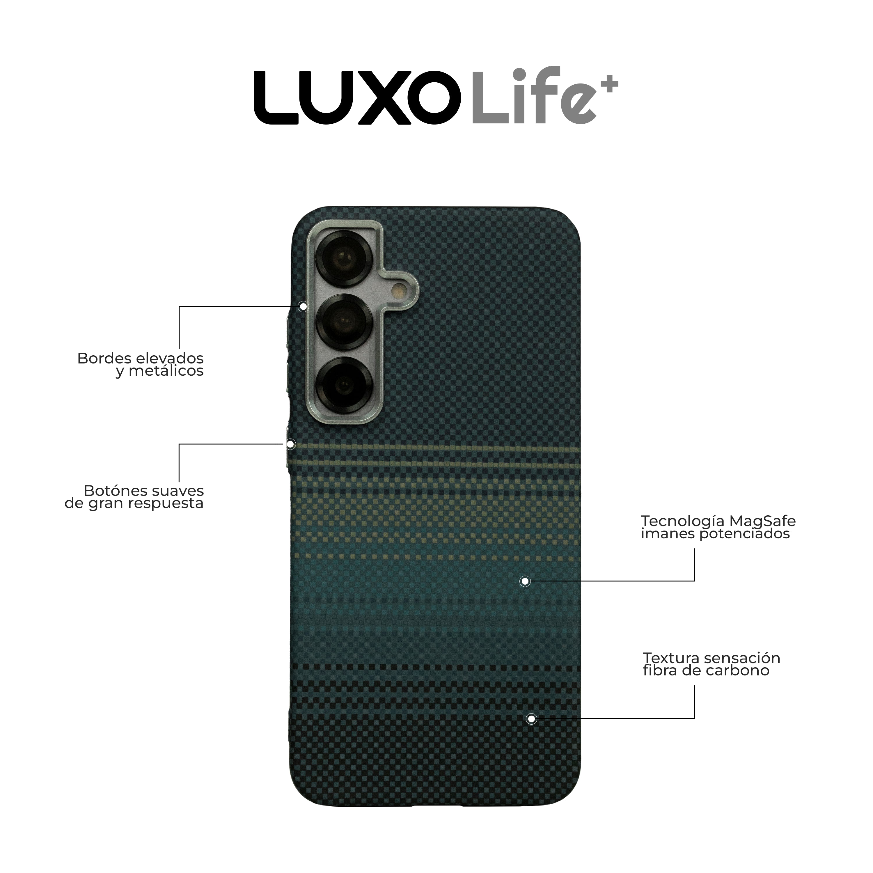Case Ultra Delgado con Diseño Fibra de Carbono para Galaxy S25 Plus