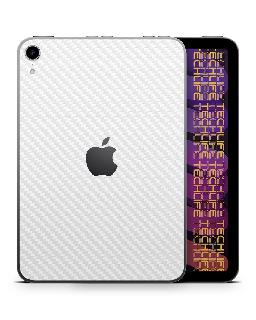 Skin Premium Fibra De Carbono Blanco iPad Mini
