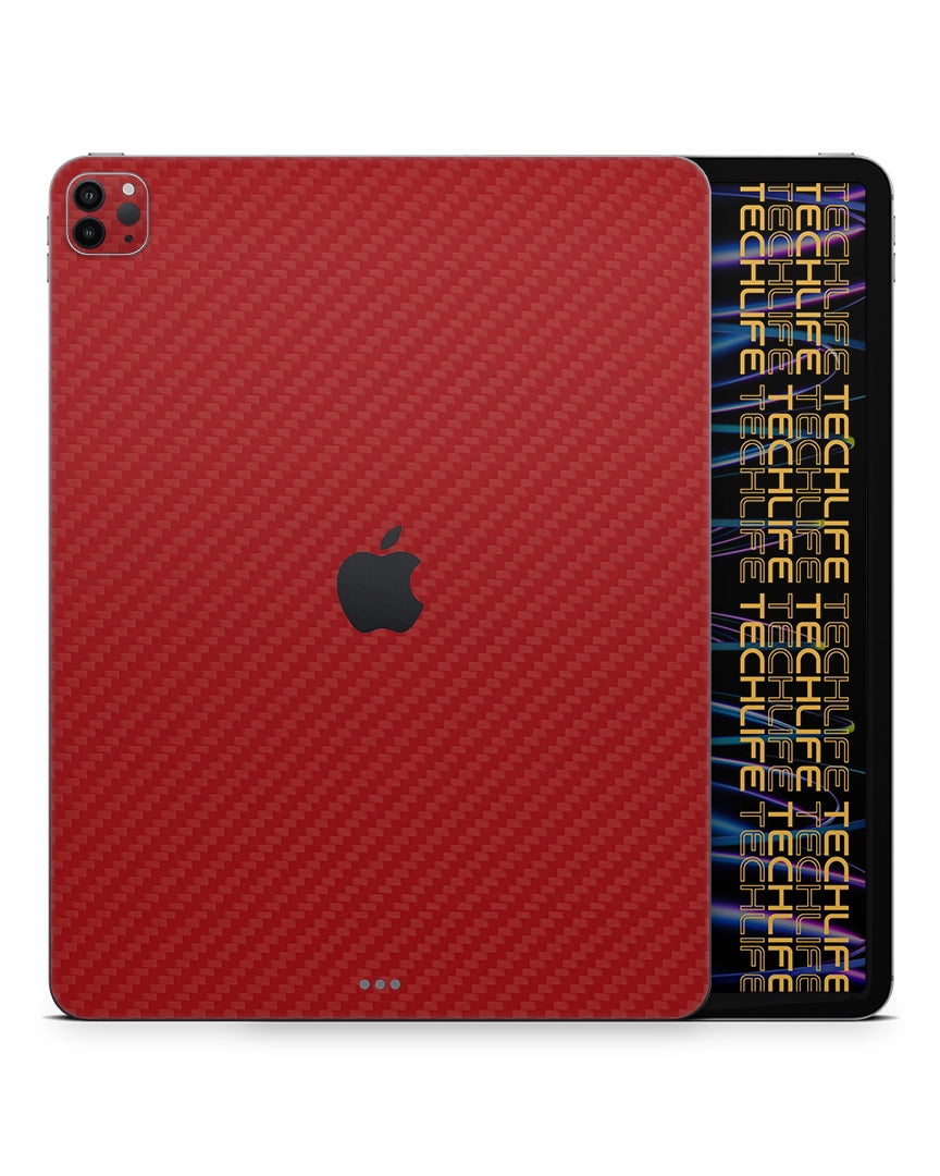 Skin Premium Fibra De Carbono Rojo iPad Pro