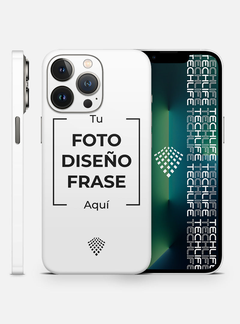 Skin Personalizado Transparente iPhone + Bordes Completos