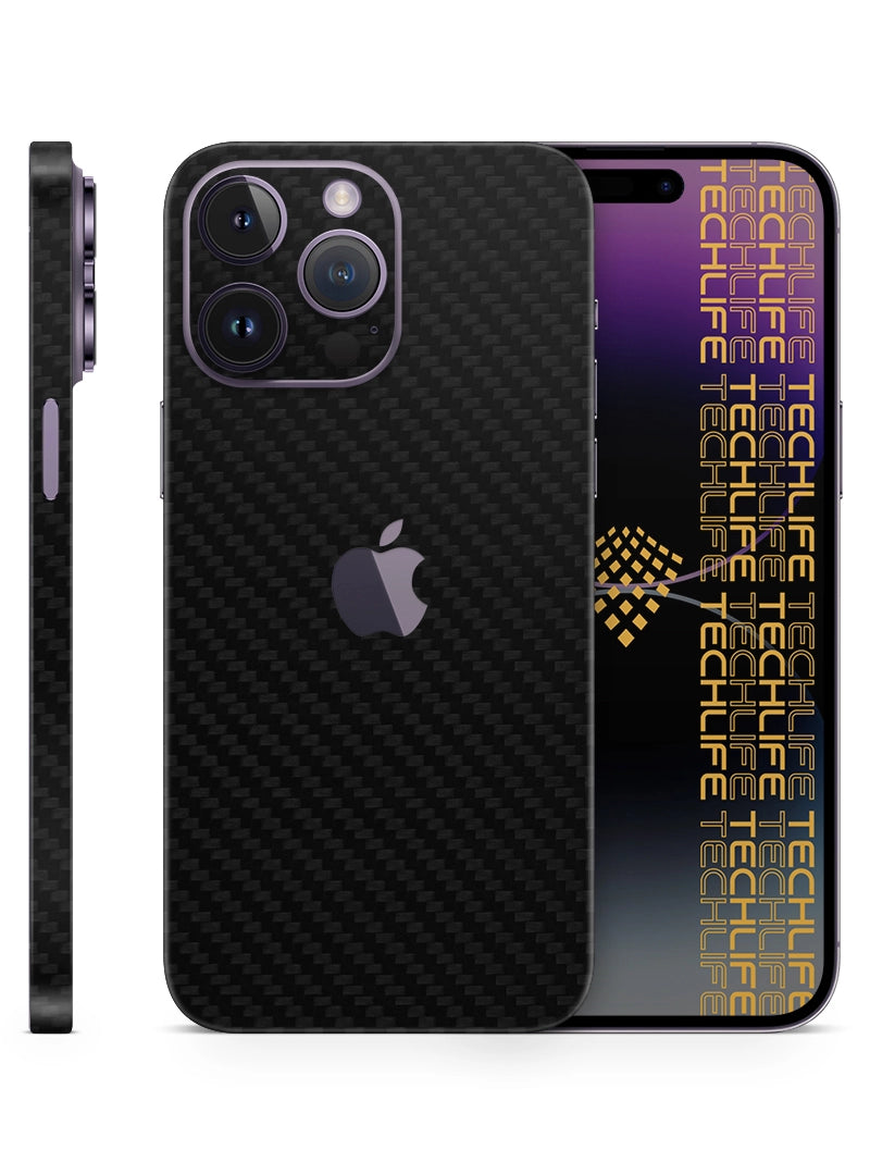 Skin Premium Fibra De Carbono Negro iPhone 14 Pro Max