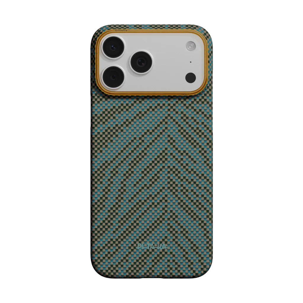 Case Pitaka Aramid Edge para iPhone 17 Pro Max - Dive Green (PitaTap™)