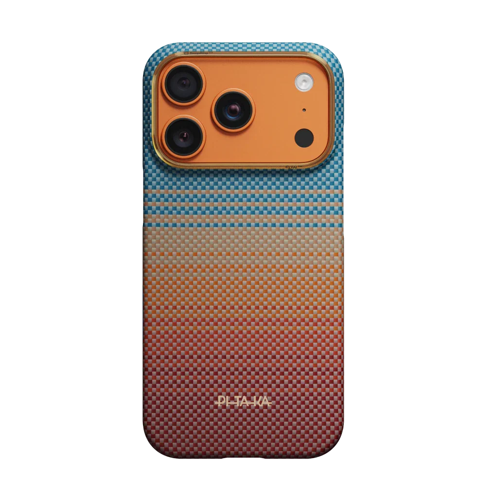 Case Pitaka Aramid Edge para iPhone 17 Pro Max - California Sunset 2.0 Dream 01 (PitaTap™)