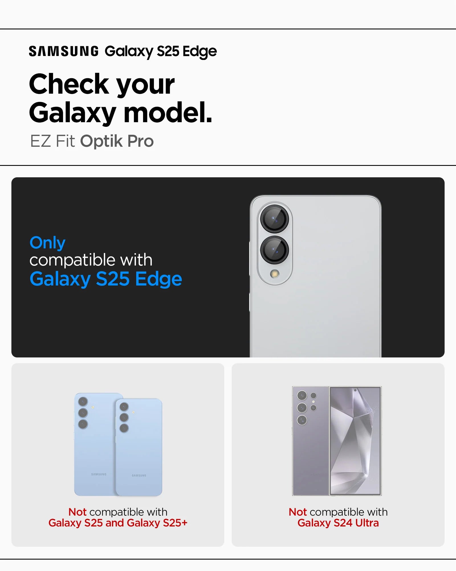 Protector de Cámaras Optik Pro EZ Fit - Galaxy S25 Edge