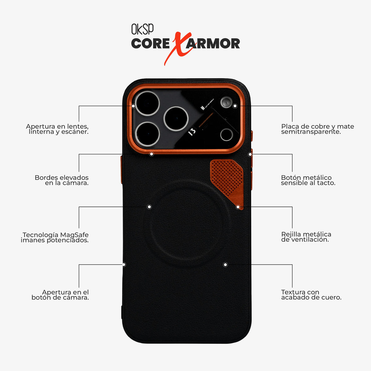 #Case Core X Armor - iPhone 17 Pro Max (MagSafe) (Color)_negro