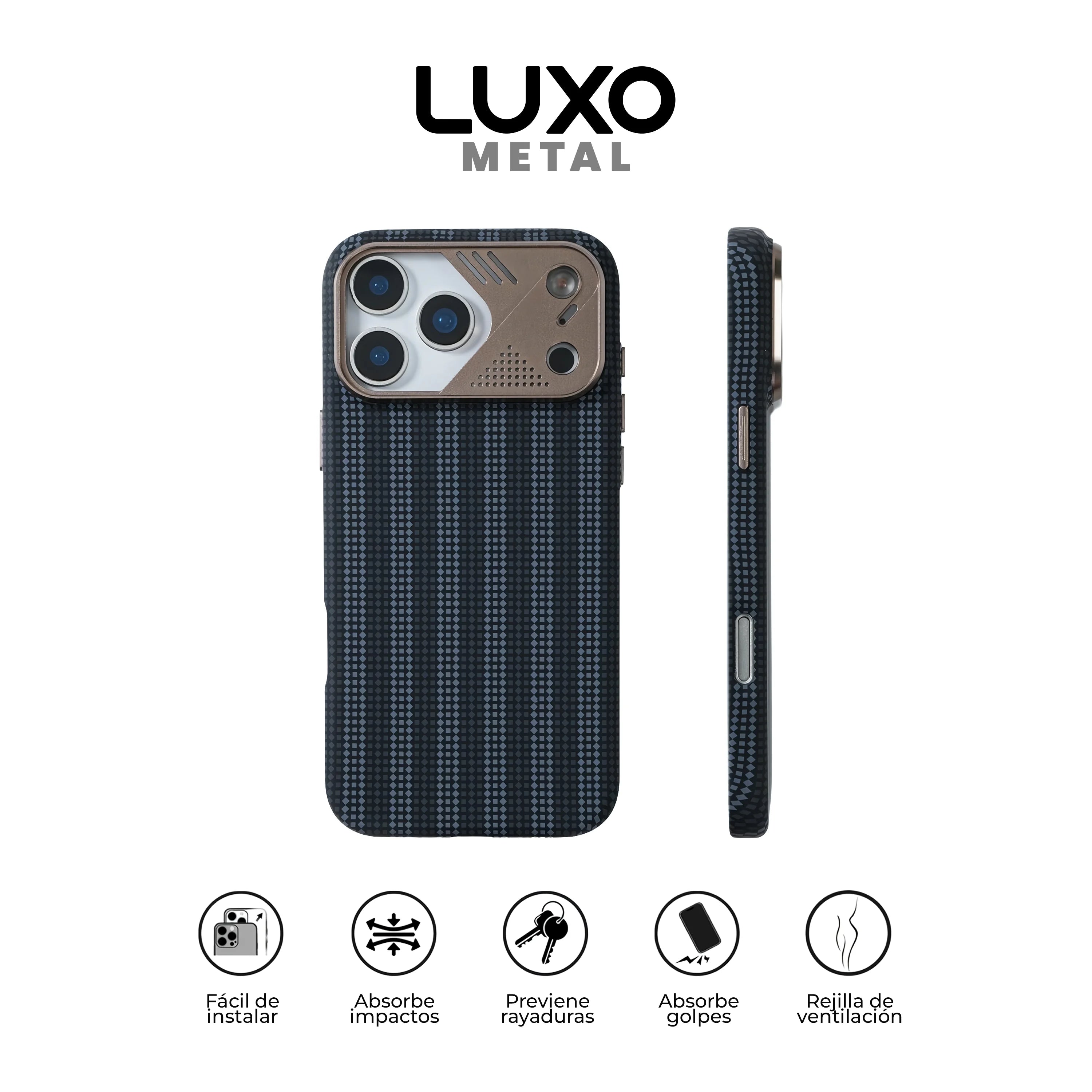 Case Delgado Luxo Metal - iPhone 17 Pro Max (Monocromo) (Magsafe)