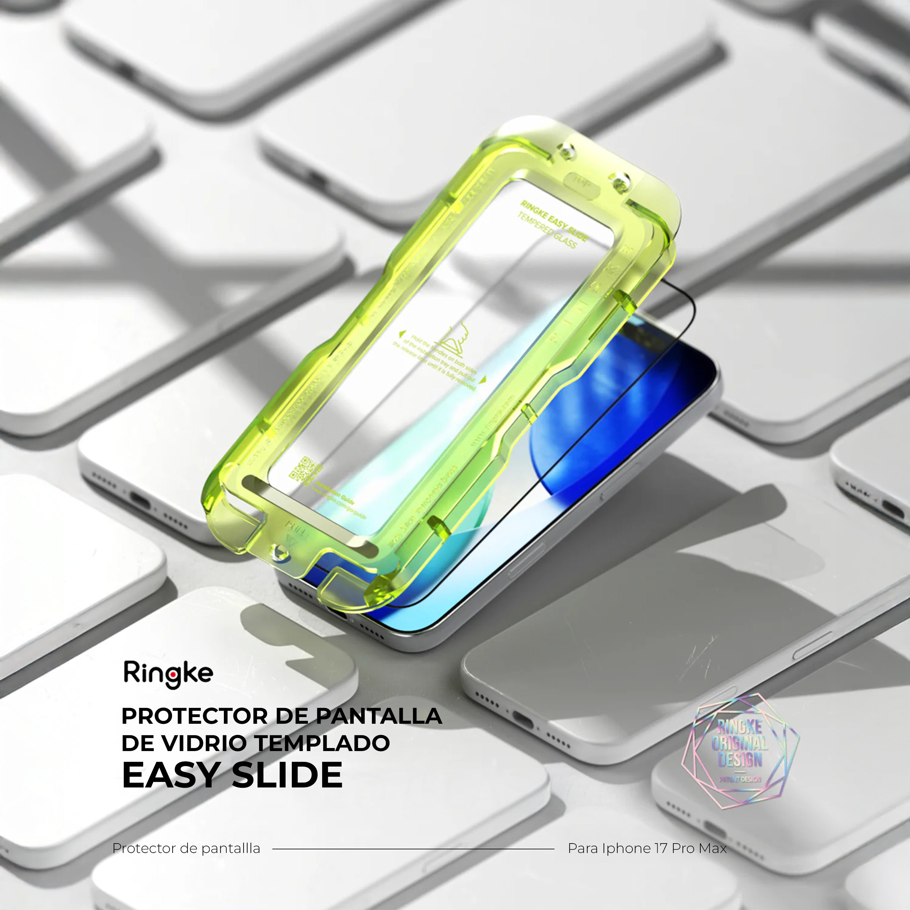 Protector de Pantalla Vidrio Ringke Easy Slide iPhone 17 Pro Max (Instalador) 1pcs