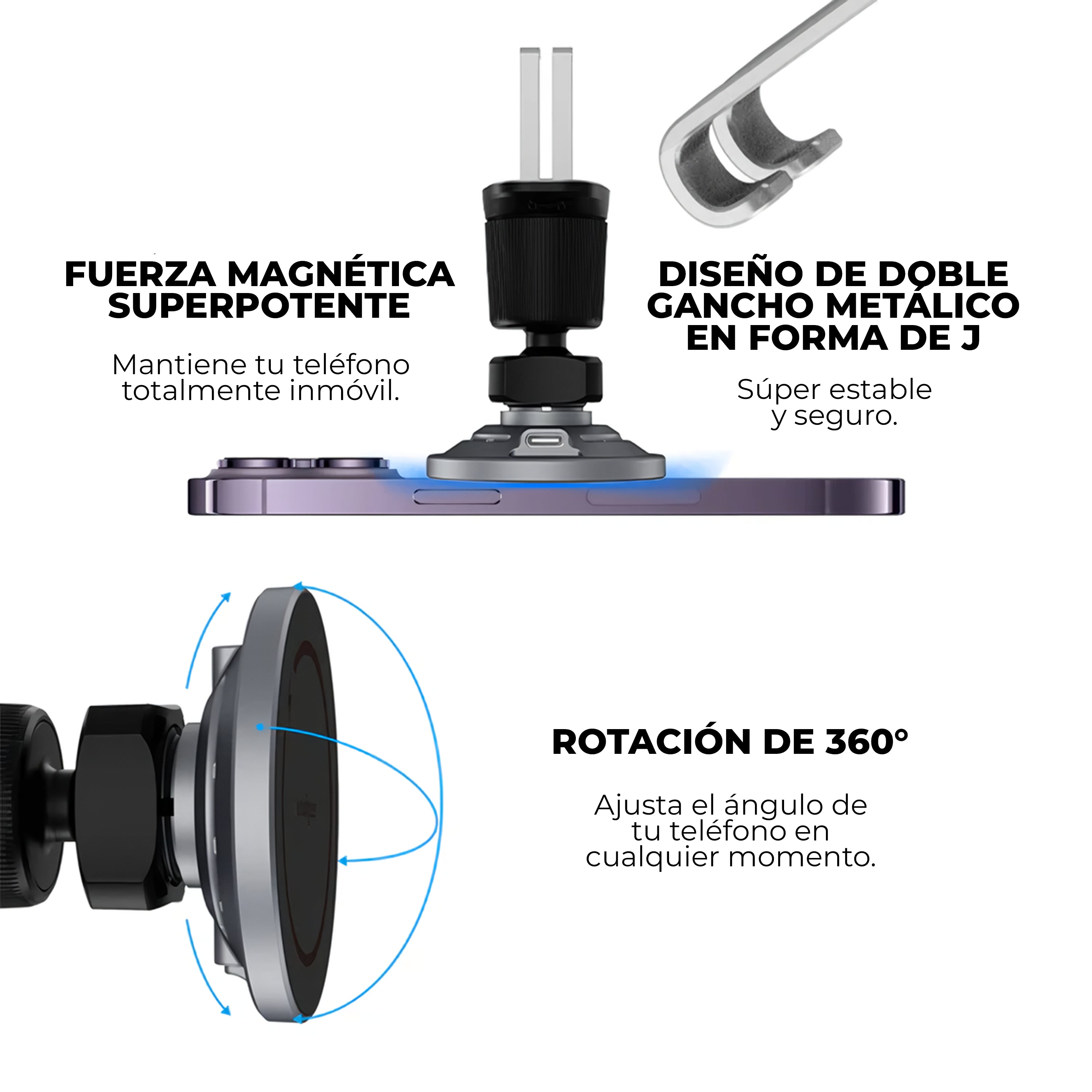 Cargador Inalámbrico 15W Magneteek Car Mount
