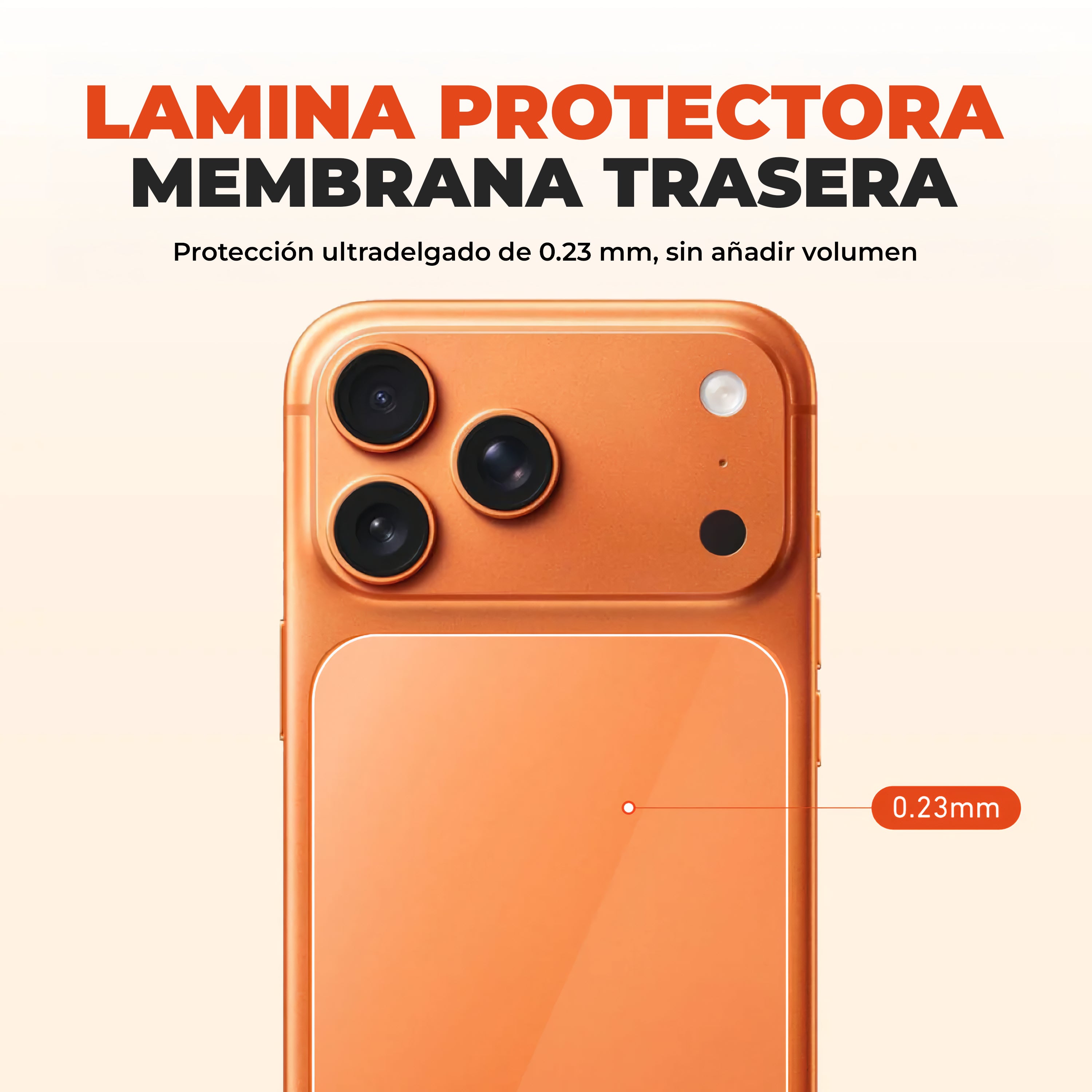 Pack Protector de Membrana Trasera + Módulo de Cámara iPhone 17 Pro max