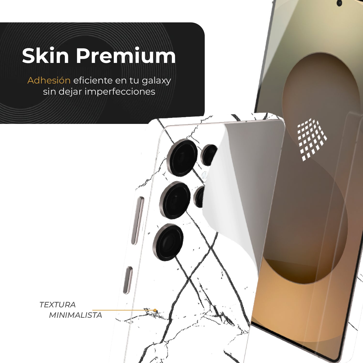 Skin Premium Mármol Nero - Galaxy S25 Ultra