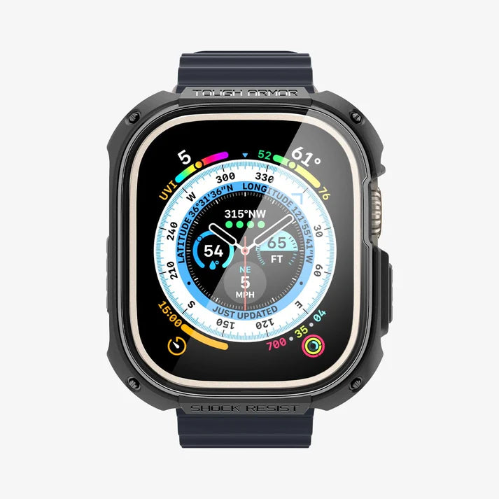 Case + Vidrio Spigen Tough Armor Apple Watch Ultra 49mm ( 2 en 1 )