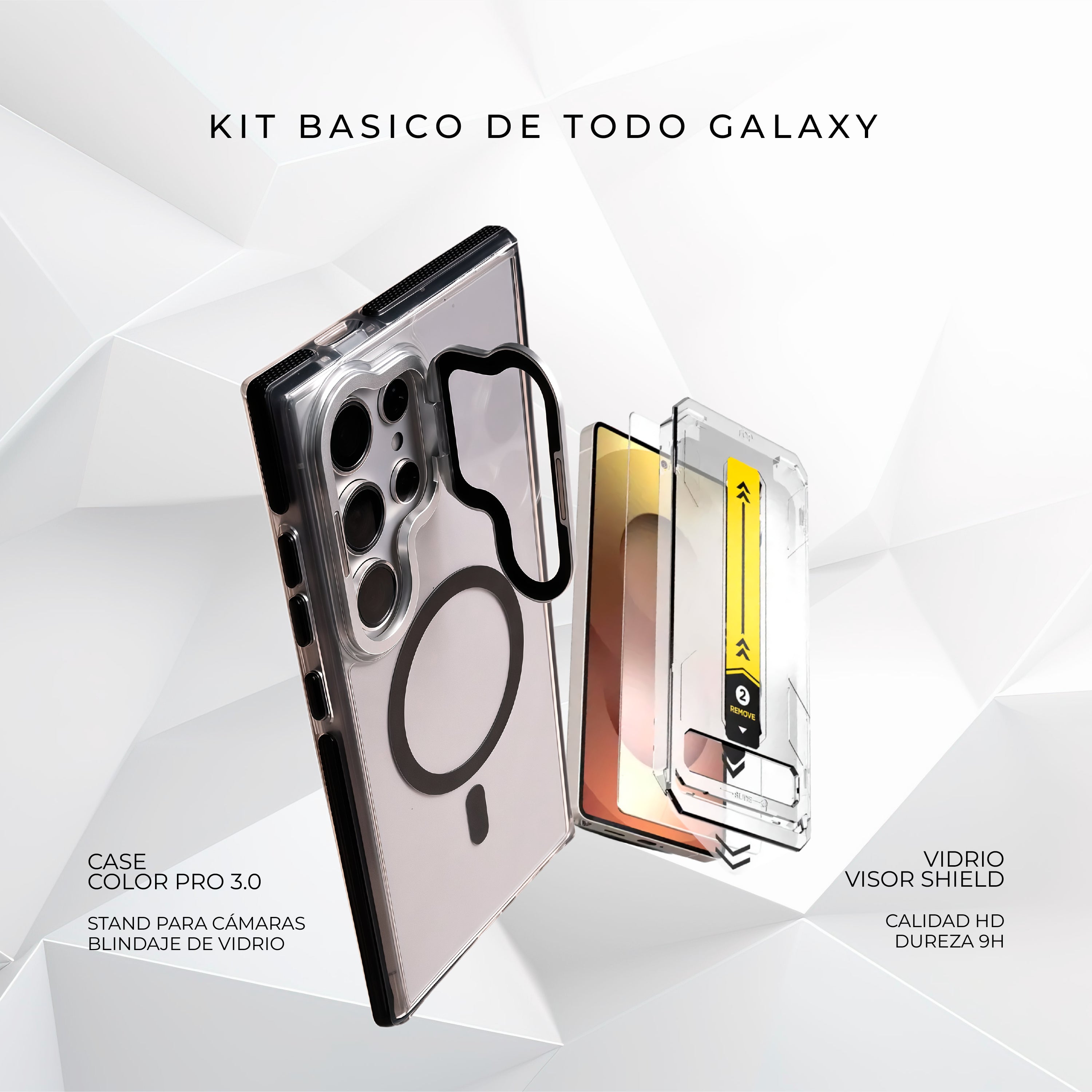 Tripack Galaxy S25 Ultra | Skin Premium + Case Color Pro 3 + Vidrio HD