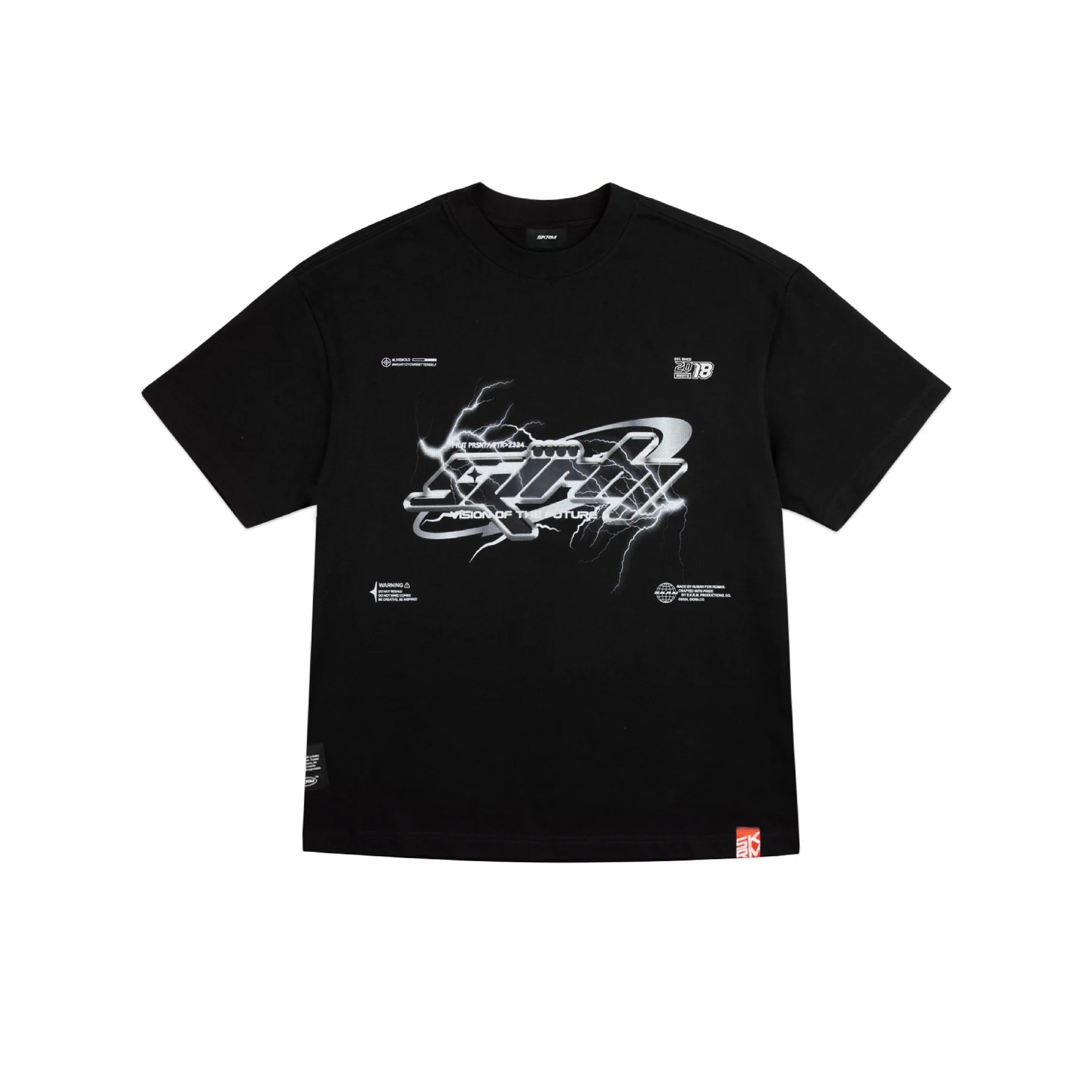 Polo Oversized Skinarma Bolt - Cyber Graphic Negro