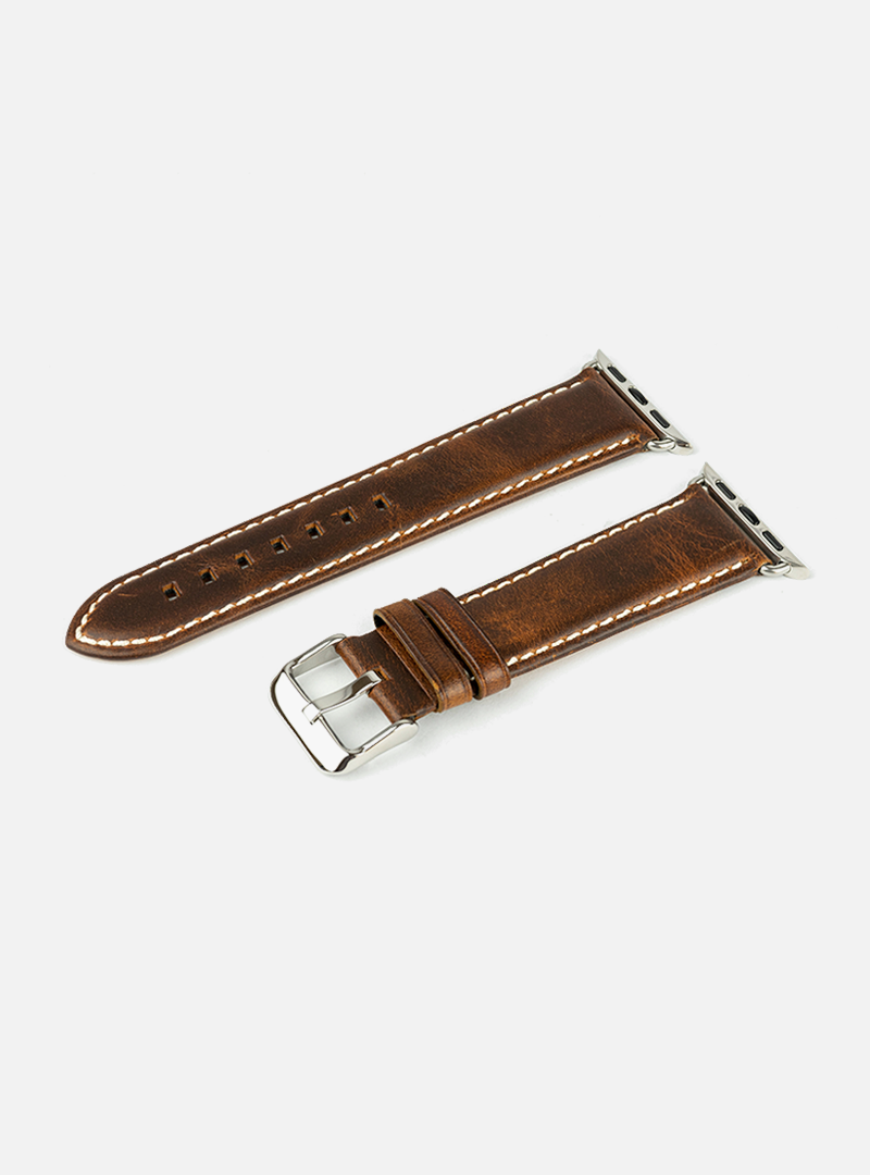 Correa De Cuero Genuino para Apple Watch - Marrón Caramelo