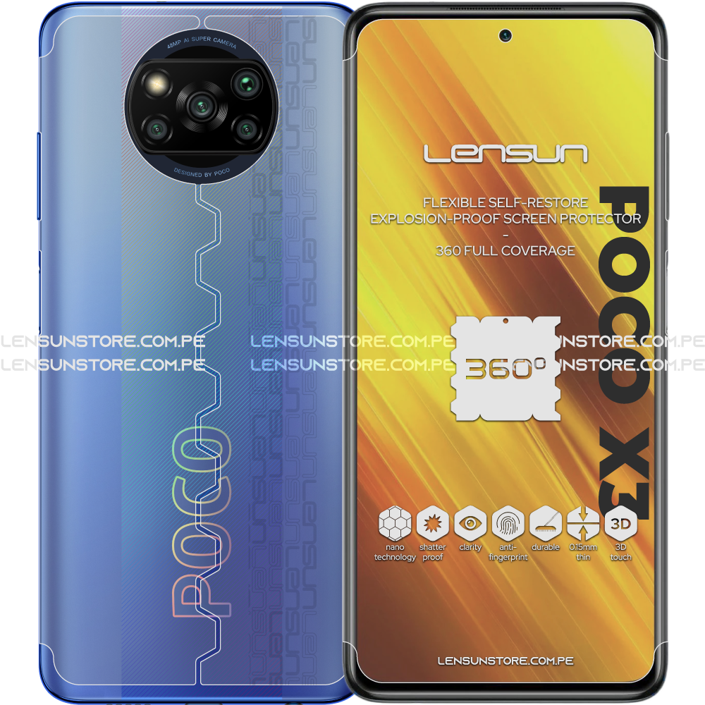 Lensun 360 Selfrestore Shield Protector de Pantalla Completa Poco X3