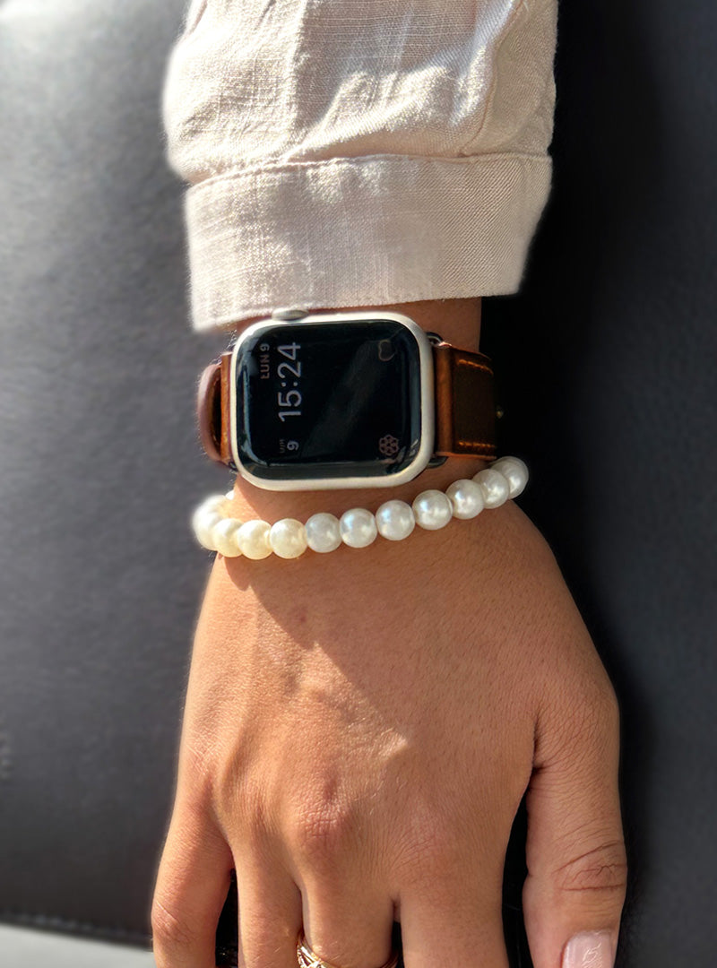 Correa De Cuero Genuino para Apple Watch - Marrón Caramelo