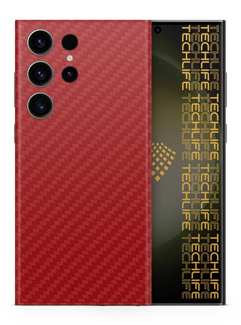 Skin Premium Fibra De Carbono Rojo Samsung Galaxy S23 Ultra