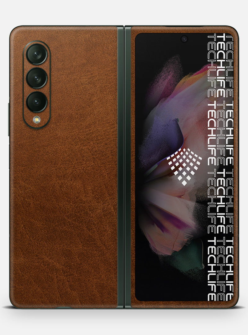 Skin Leather Classic Brown para Galaxy Z Fold 3