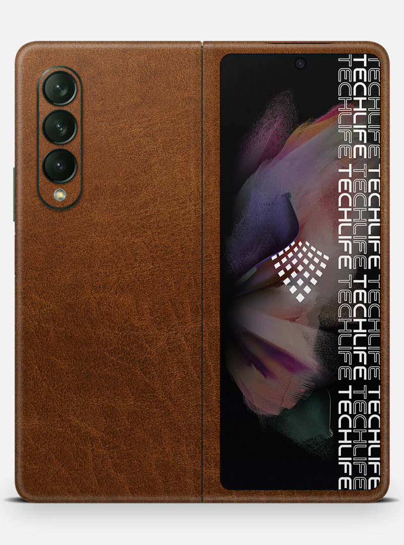 Skin Leather Classic Brown para Galaxy Z Fold 3