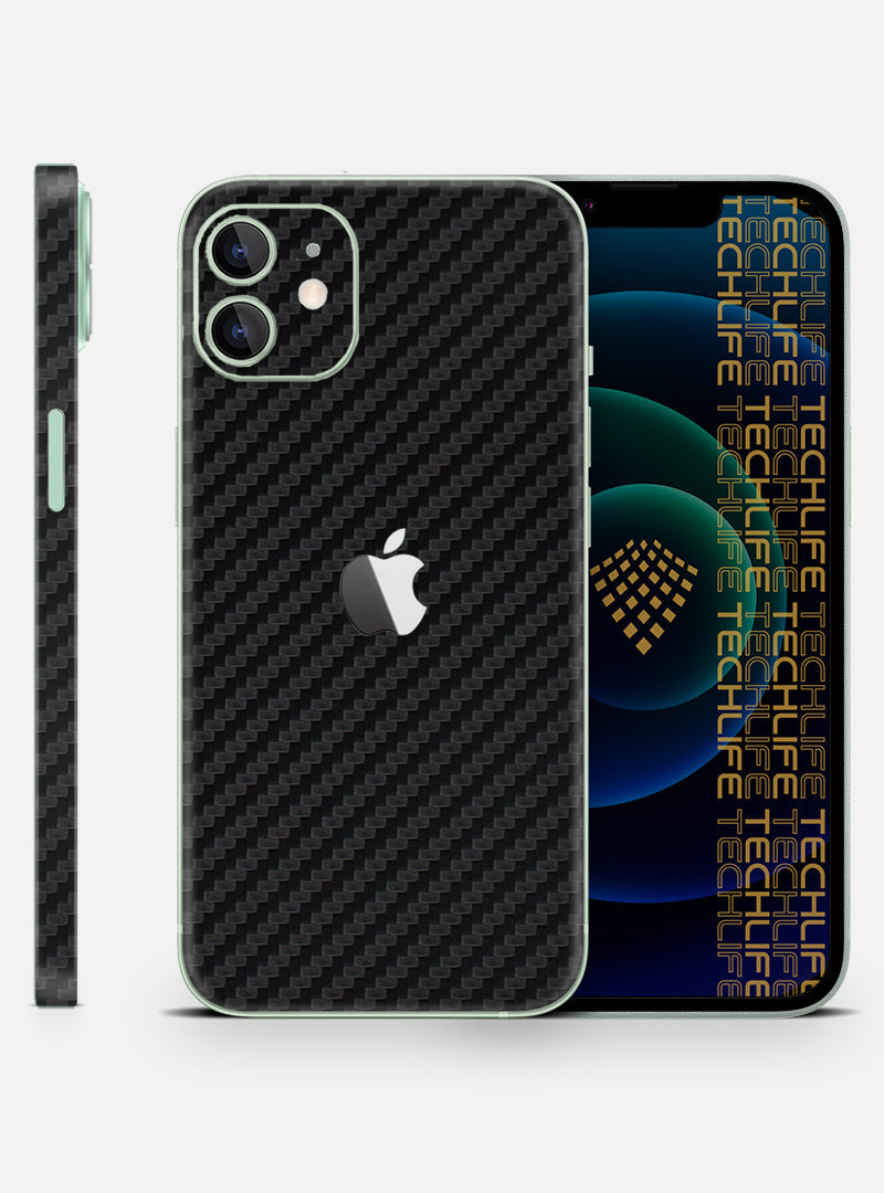 Skin Black 3D Carbon para iPhone 12 Mini