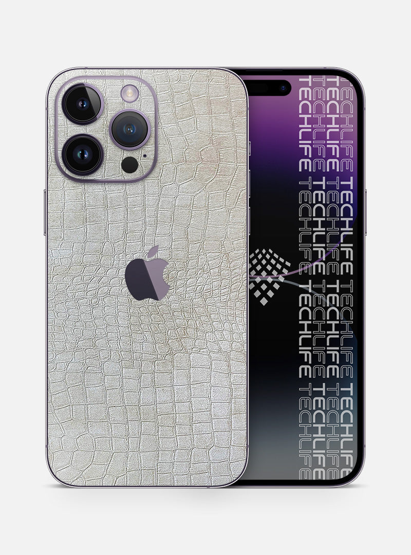Skin Leather Reptile White para iPhone 14 Pro Max