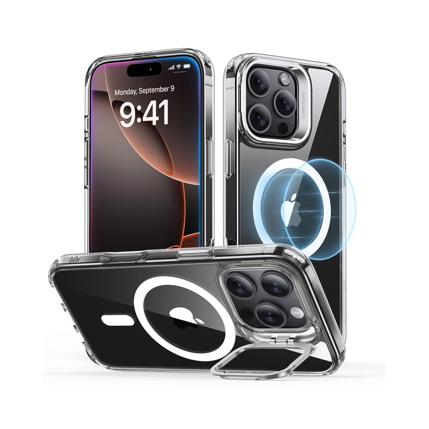 Case Classic Hybrid Case + Stash Stand (HaloLock) - iPhone 16 Pro Max