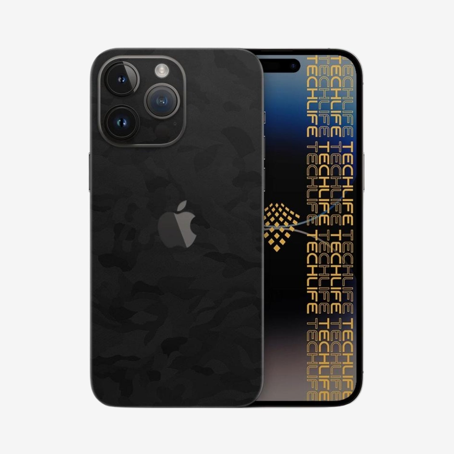 Skin Premium Camuflaje Espectro Negro iPhone 15 Pro