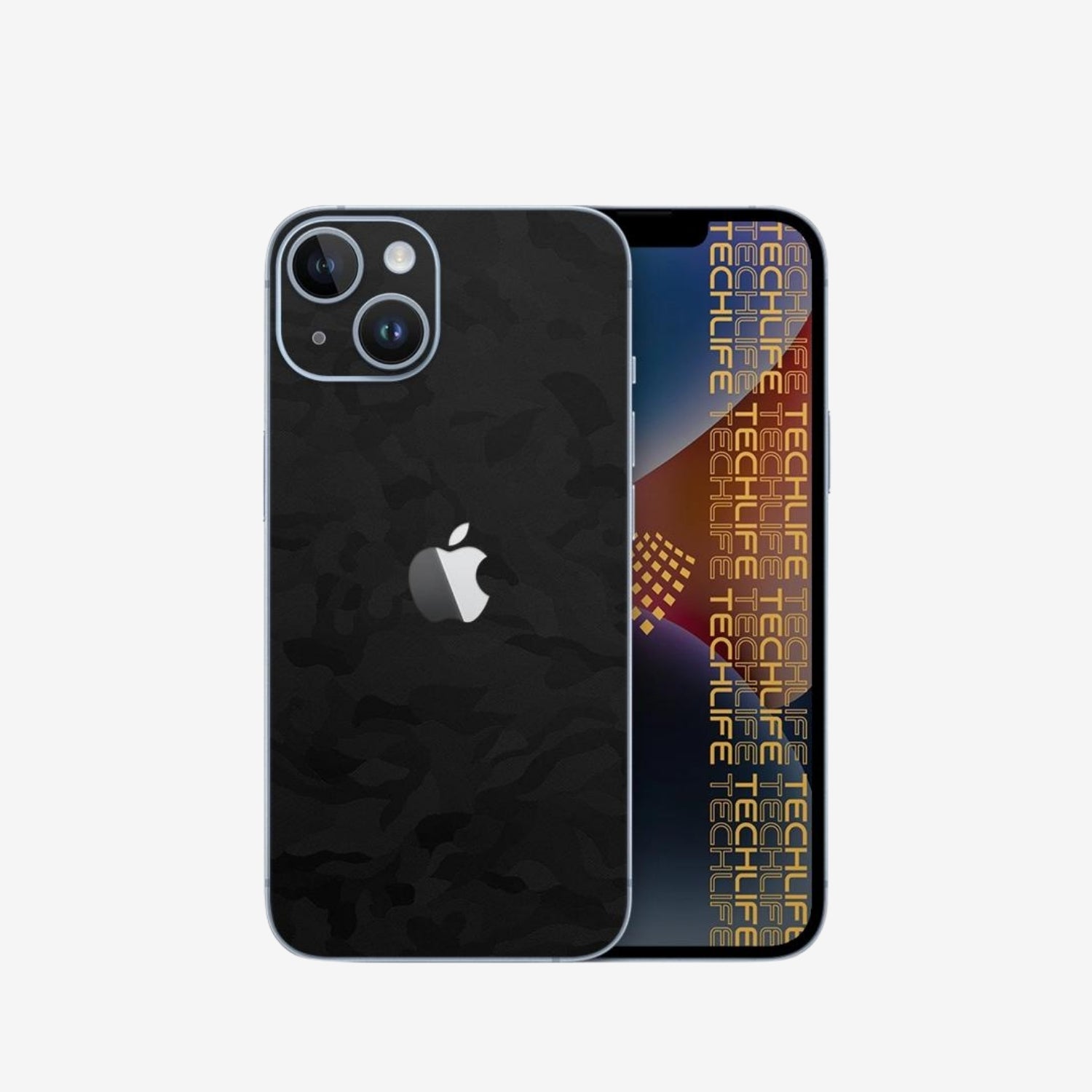 Skin Premium Camuflaje Espectro Negro iPhone 15 Plus