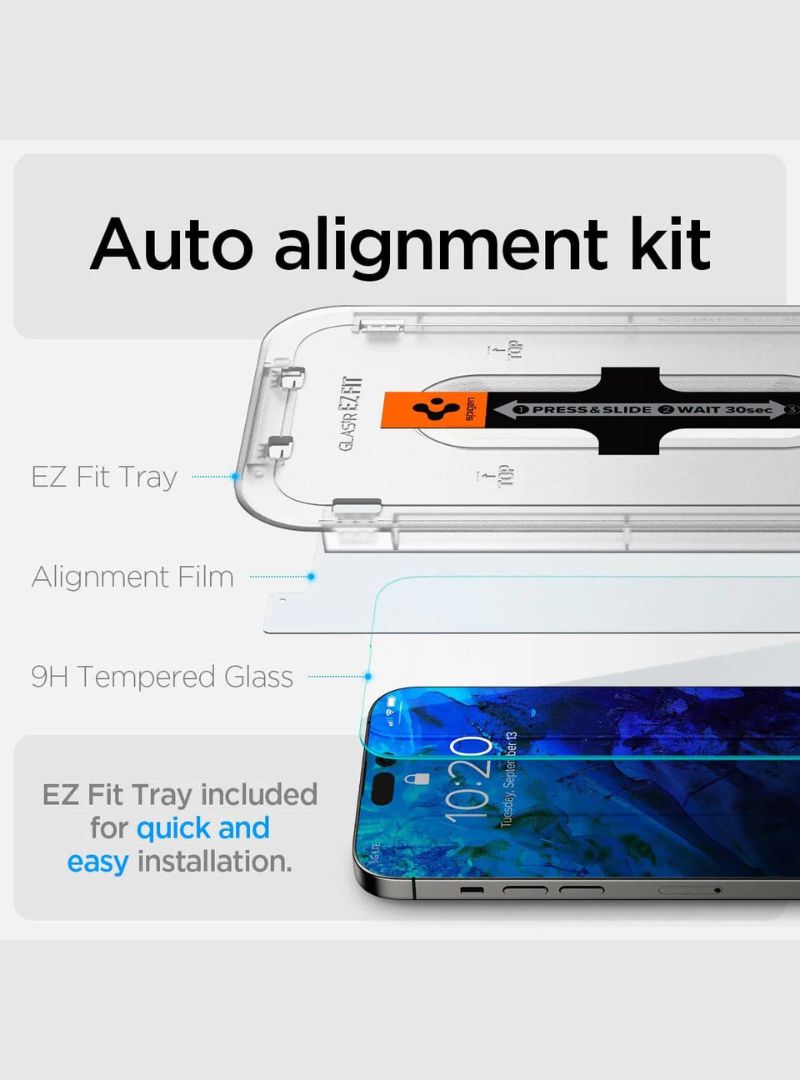 Spigen Protector de Pantalla EZ FIT GLAS.tR para iPhone 14 Pro Max Screen  ( 2Pack )