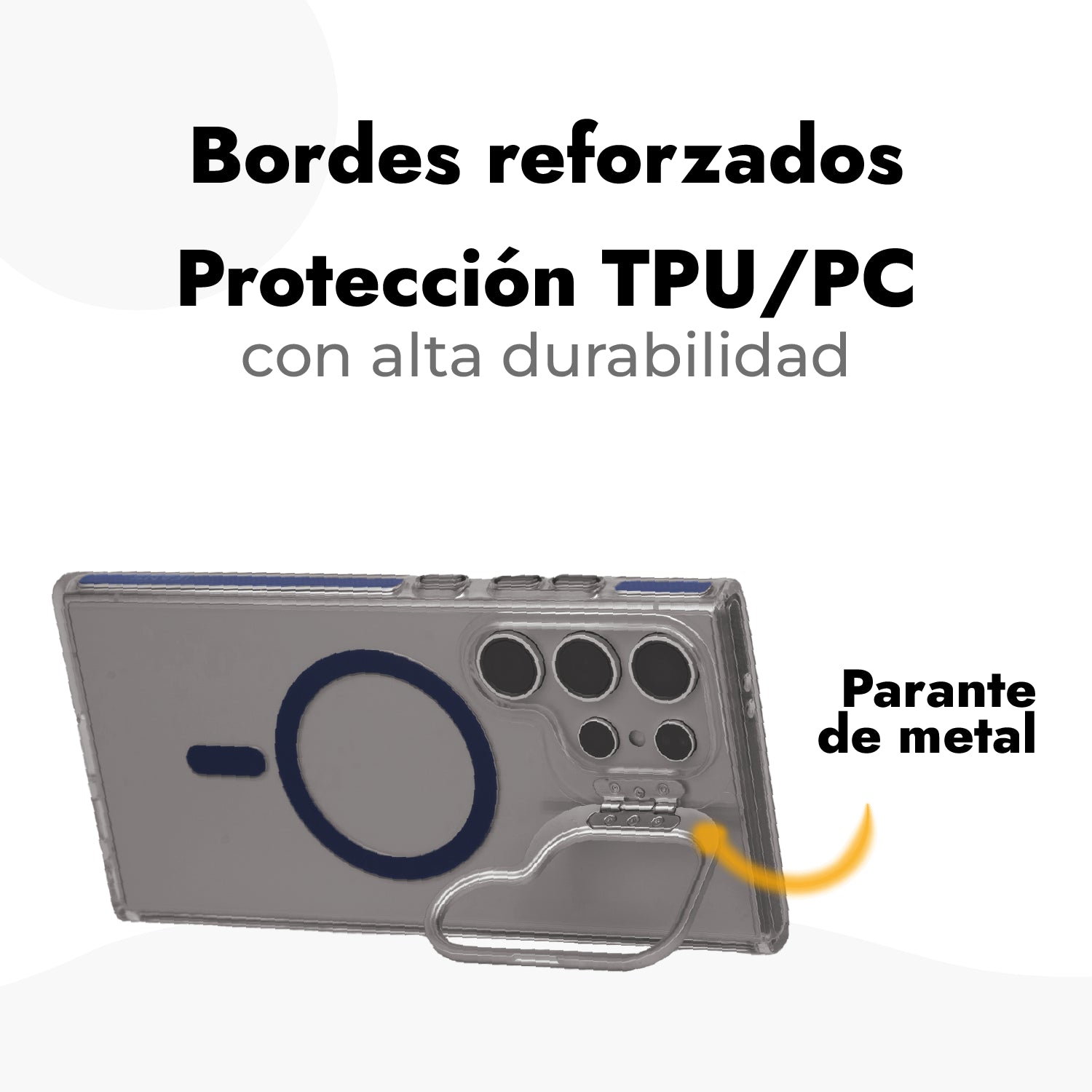 Case Stand + Vidrio Templado 9H + Protector de cámaras - Galaxy S24 Ultra