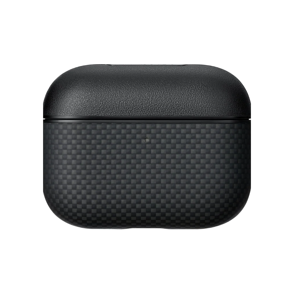 Case Pitaka Fibra Aramida Airpods Pro 3 - 1500D Black/Grey (Plain) ( Magsafe )
