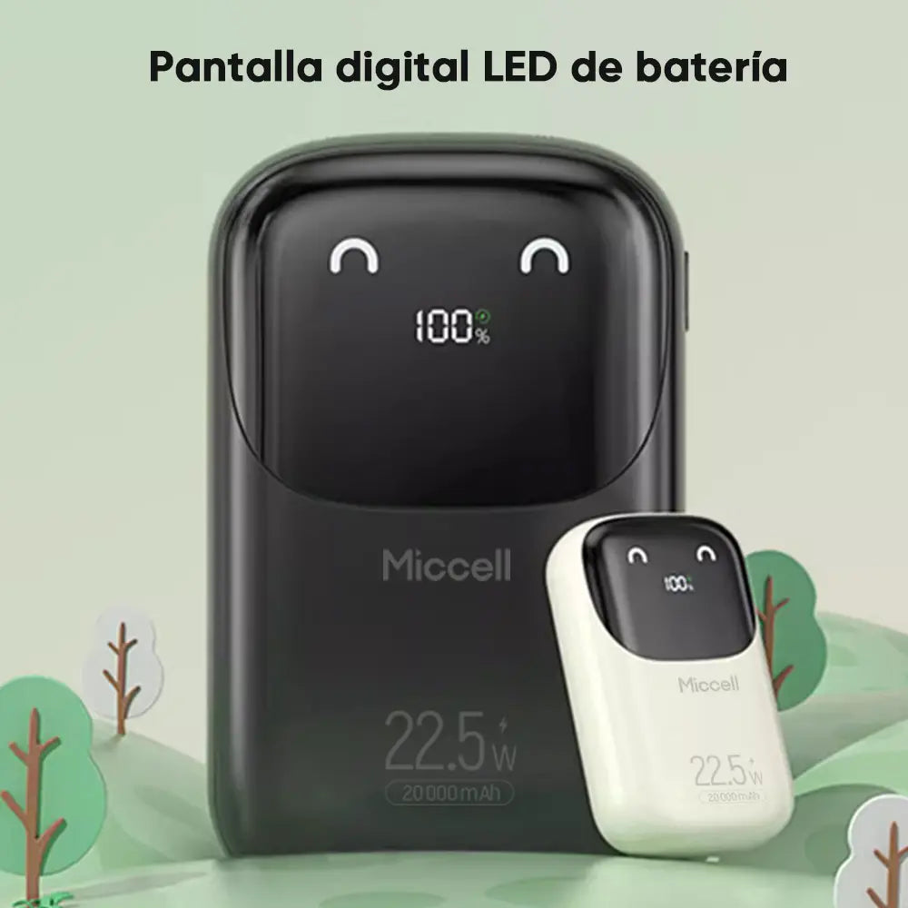 Power Bank Portátil 20000mah Mini Con Cables Integrado